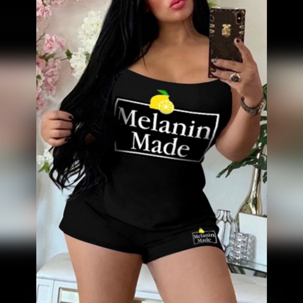SUPER CUTE "MELANIN MADE" SHORTS SET